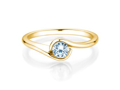 Engagement ring Touch in 14K yellow gold with lab-grown diamond 0.50ct E/VS