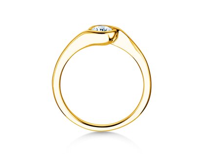 Engagement ring Touch in 14K yellow gold with lab-grown diamond 0.50ct E/VS