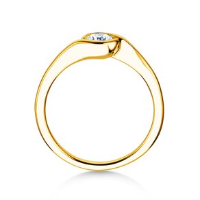 Engagement ring Touch in 14K yellow gold with lab-grown diamond 0.50ct E/VS