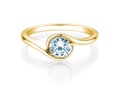 Engagement ring Touch in 9K yellow gold with diamond 0.75ct H/SI