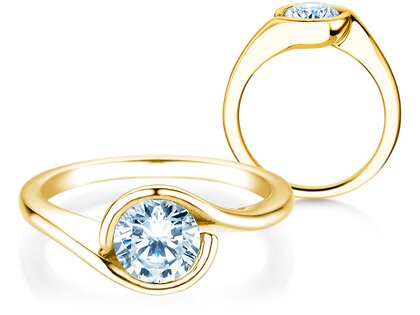 Engagement ring Touch in 9K yellow gold with diamond 1.00ct H/SI