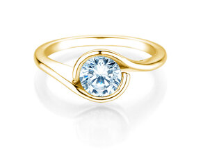Engagement ring Touch in 9K yellow gold with diamond 1.00ct H/SI