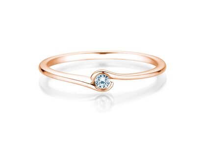 Engagement ring Touch in 18K rosé gold with diamond 0.04ct G/SI