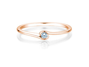 Engagement ring Touch in 18K rosé gold with diamond 0.04ct G/SI