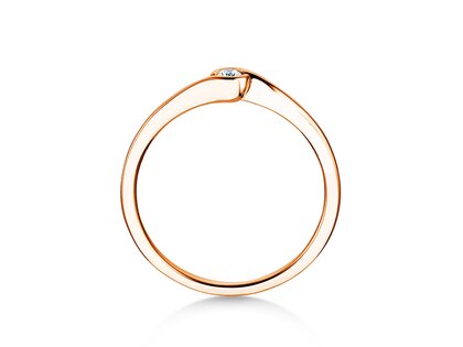 Engagement ring Touch in 18K rosé gold with diamond 0.04ct G/SI