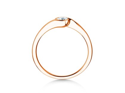 Engagement ring Touch in 9K rosé gold with diamond 0.13ct G/SI