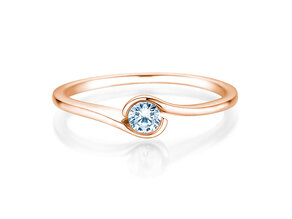 Engagement ring Touch in 9K rosé gold with diamond 0.13ct G/SI