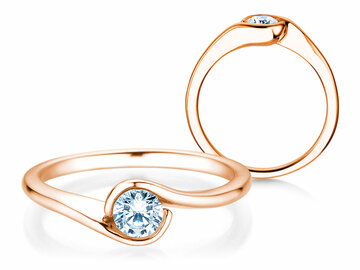 Engagement ring Touch in 9K white gold with diamond 0.50ct H/SI