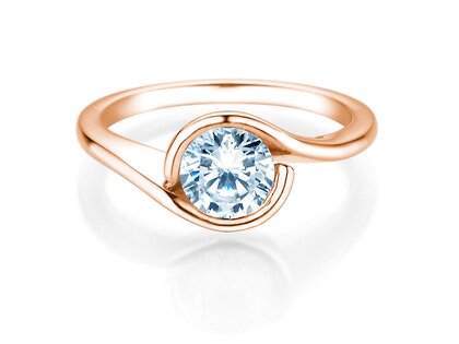 Engagement ring Touch in 9K rosé gold with lab-grown diamond 1.00ct E/VS