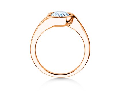 Engagement ring Touch in 9K rosé gold with lab-grown diamond 1.00ct E/VS