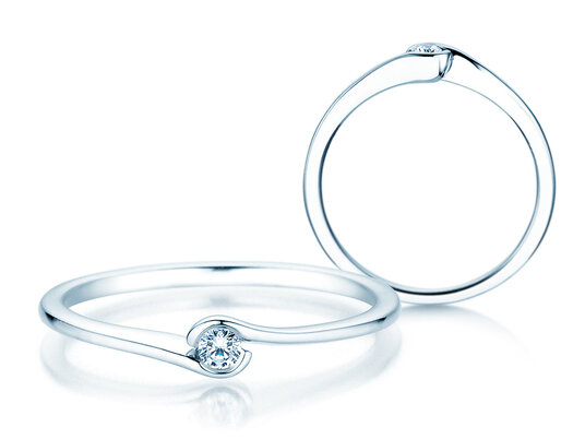 Engagement ring Touch in silver 925/- with diamond 0.04ct G/SI