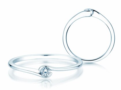 Engagement ring Touch in 14K white gold with diamond 0.04ct G/SI