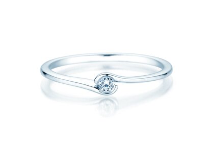 Engagement ring Touch in 18K white gold with diamond 0.04ct G/SI