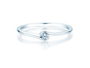 Engagement ring Touch in 18K white gold with diamond 0.04ct G/SI