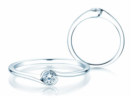 Engagement ring Touch in silver 925/- with diamond 0.08ct G/SI