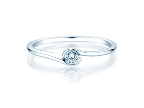 Engagement ring Touch in 14K white gold with diamond 0.08ct D/IF