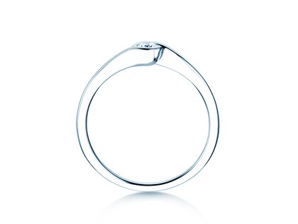 Engagement ring Touch in 14K white gold with diamond 0.08ct D/IF