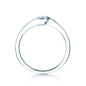 Engagement ring Touch in 14K white gold with diamond 0.08ct D/IF