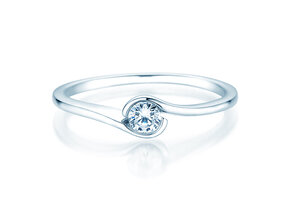Engagement ring Touch in 9K white gold with diamond 0.13ct G/SI