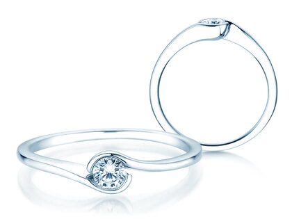 Engagement ring Touch in 9K white gold with diamond 0.13ct G/SI