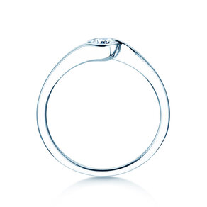 Engagement ring Touch in 9K white gold with diamond 0.13ct G/SI