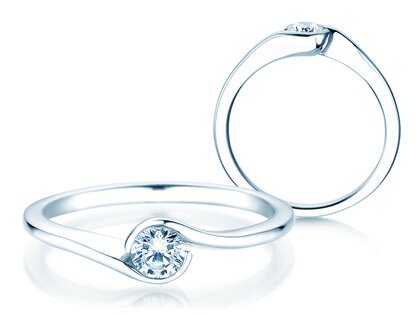 Engagement ring Touch in 18K white gold with diamond 0.23ct D/IF