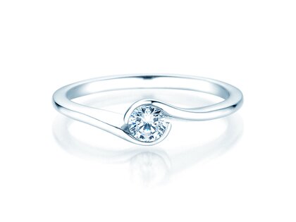 Engagement ring Touch in 18K white gold with diamond 0.23ct D/IF