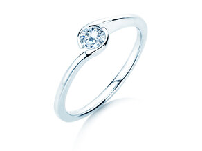 Engagement ring Touch in 18K white gold with diamond 0.23ct D/IF