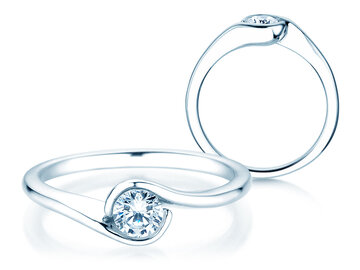 Engagement ring Touch in 9K white gold with diamond 0.50ct H/SI