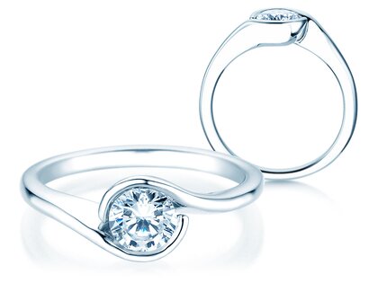 Engagement ring Touch in 9K white gold with diamond 0.75ct G/SI