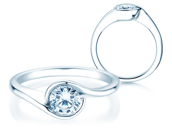 Engagement ring Touch in 9K white gold with diamond 0.75ct G/SI