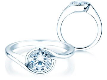 Engagement ring Touch in 9K white gold with diamond 1.00ct H/SI
