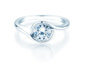 Engagement ring Touch in 9K white gold with diamond 1.00ct H/SI