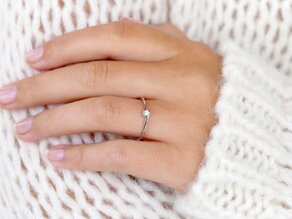 Engagement ring Touch in 14K white gold with diamond 0.08ct D/IF
