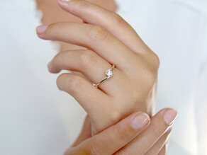 Engagement ring Touch in 18K white gold with diamond 0.23ct D/IF