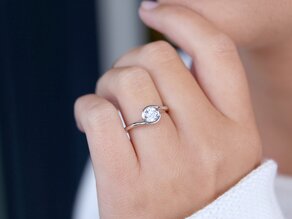 Engagement ring Touch in 9K white gold with diamond 0.75ct G/SI