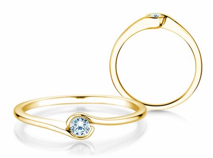 Engagement ring Touch in 14K yellow gold with diamond 0.08ct G/SI