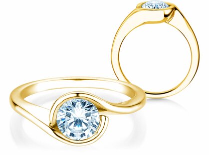Engagement ring Touch in 14K yellow gold with diamond 1.00ct G/SI