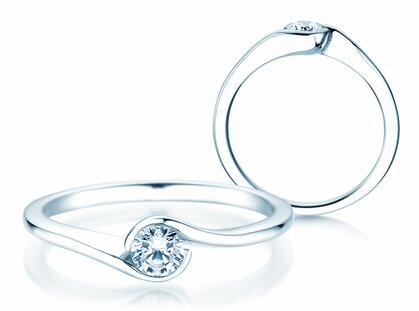 Engagement ring Touch in platinum 950/- with diamond 0.30ct G/SI