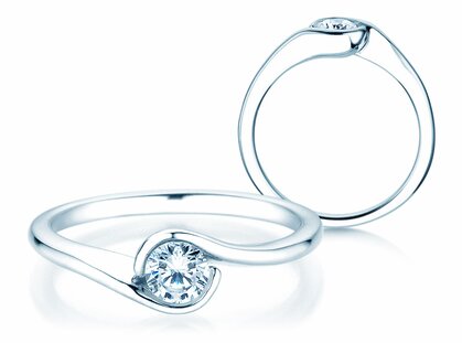 Engagement ring Touch in platinum 950/- with diamond 0.50ct G/SI
