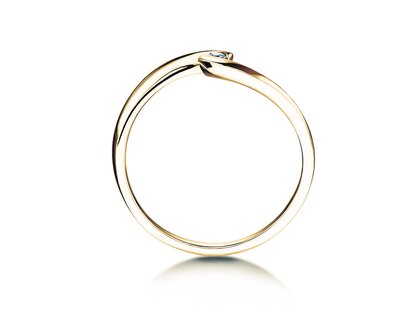 Engagement ring Twist Petite in 14K yellow gold with diamond 0.04ct G/SI