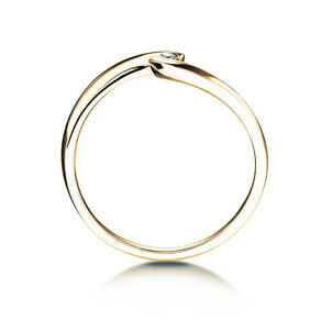 Engagement ring Twist Petite in 14K yellow gold with diamond 0.04ct G/SI