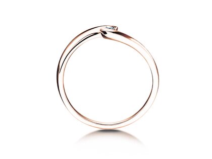 Engagement ring Twist Petite in 14K rosé gold with diamond 0.04ct G/SI