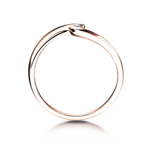 Engagement ring Twist Petite in 14K rosé gold with diamond 0.04ct G/SI