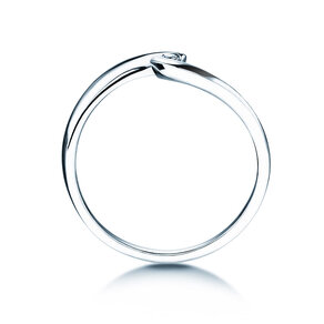 Engagement ring Twist Petite in 14K white gold with diamond 0.04ct G/SI