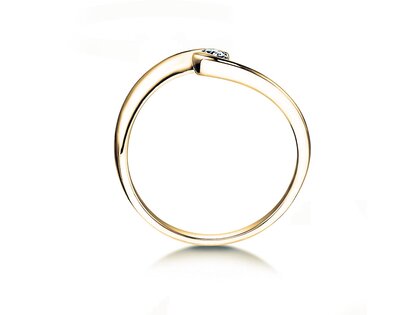 Engagement ring Twist Petite in 14K yellow gold with diamond 0.06ct G/SI
