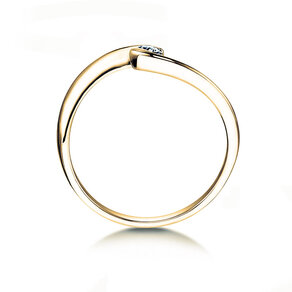Engagement ring Twist Petite in 14K yellow gold with diamond 0.06ct G/SI