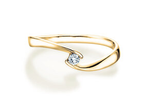 Engagement ring Twist Petite in 14K yellow gold with diamond 0.06ct G/SI