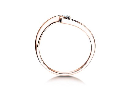 Engagement ring Twist Petite in 14K rosé gold with diamond 0.06ct G/SI