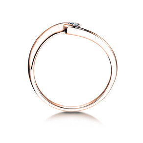 Engagement ring Twist Petite in 14K rosé gold with diamond 0.06ct G/SI